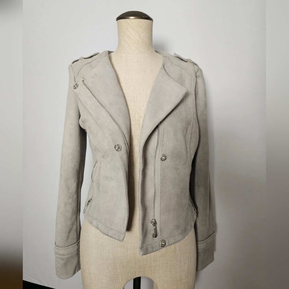 WHBM Suede Jacket- Gray